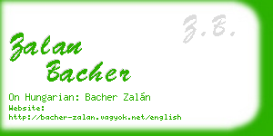 zalan bacher business card