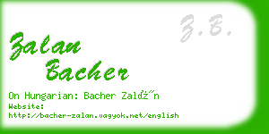 zalan bacher business card